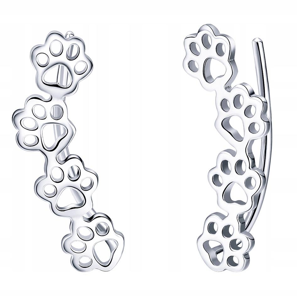 Delicate S925 Earrings With Dog And Cat Paw Prints, Animal