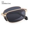 Portable Folding Sunglasses For Men Women Fashion Square Metal Frame Sunglasses Night Vision Eyewear Driving Glasses