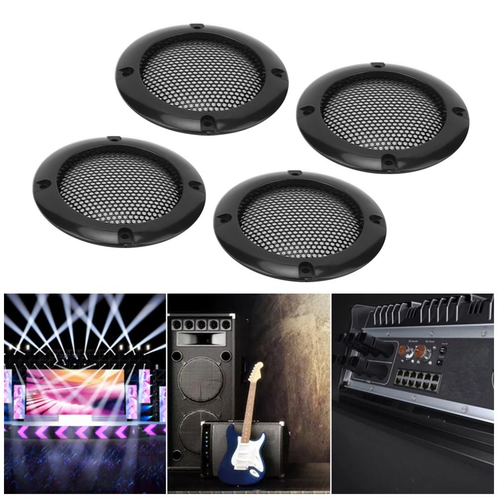 4pcs 2inch Audio Speaker Grille Protective Decorative Audio Speaker Mesh Grille (Black)
