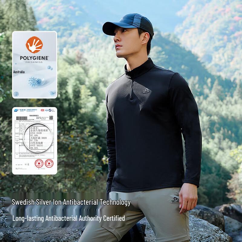 Pelliot Outdoor Quick Dry Long Sleeve Stand Collar T-Shirt