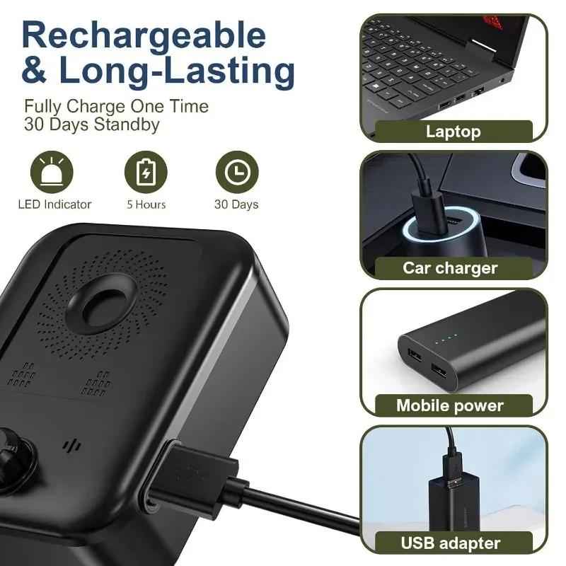 Rechargeable Waterproof Ultrasonic Dog Bark Control Device, Auto Anti-Barking Deterrent for Indoor Outdoor Pet Training Supplies