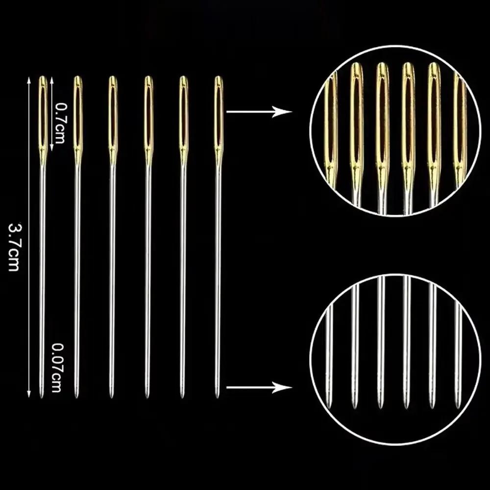 100Pcs Durable Multi-size Sewing Needle Stainless Steel 22/24/26# Cross Stitch Needle DIY Tail Embroidery Fabric Craft Tool