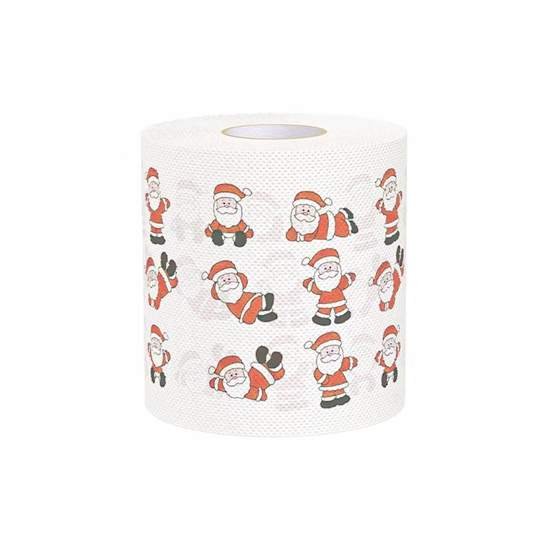 100G/Roll Wood Pulp Celebrations 10x10CM Disposable Santa Claus Dinners Xmas Christmas Tissue Chimney Pattern Design
