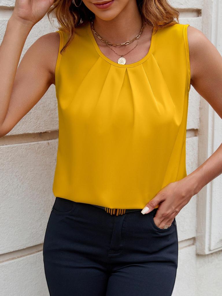 European & American Sleeveless Commuter Top for Women