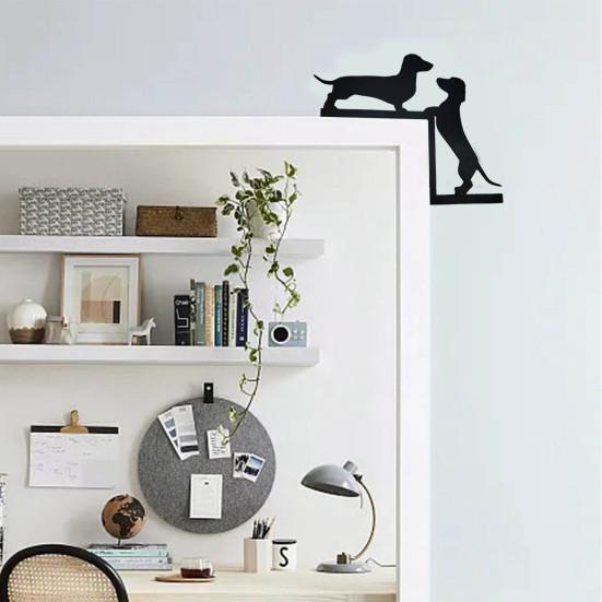 Pet Silhouette Door Top Decoration Contour Design Wall Plaque Easy Installation Animal-themed Door Accessory