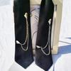 Japanese Punk Necktie Double Heart Chain Neck Tie Student Uniform Adjustable Pre Tied Neck Tie Shirt Collar Neckwear