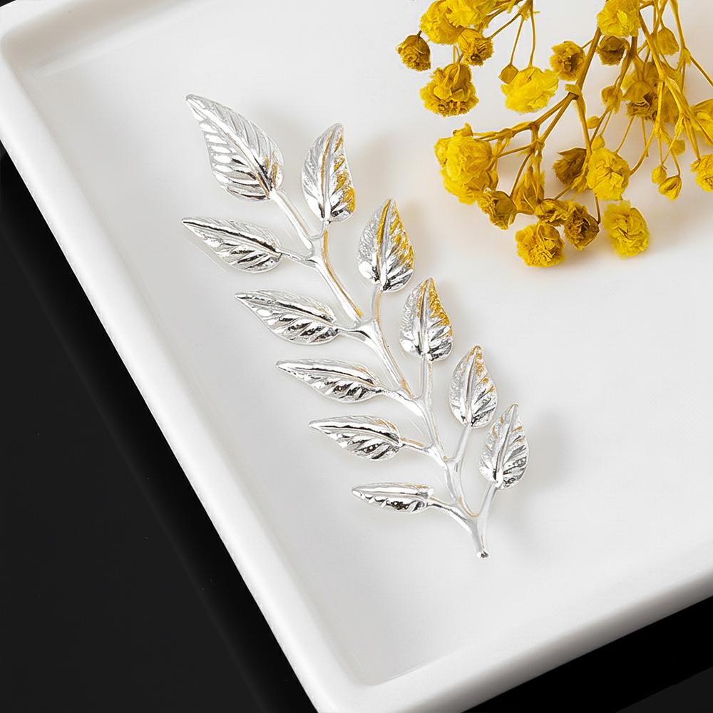 Vintage Men's Suit Brooches Parts Leaf-shaped Shirt Collar Breastpin Decoration Supplies Party Hair Jewelry Making Accessories