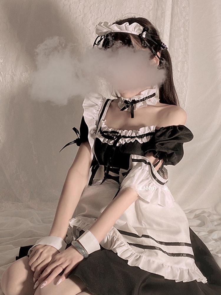 Lav Bryst Maid Kostyme Lolita Sexy Lolita Anime Søt Japansk Myk Jente Drakt Genshin Impact Cosplay Velsignelse Av Innbyggere Bruk