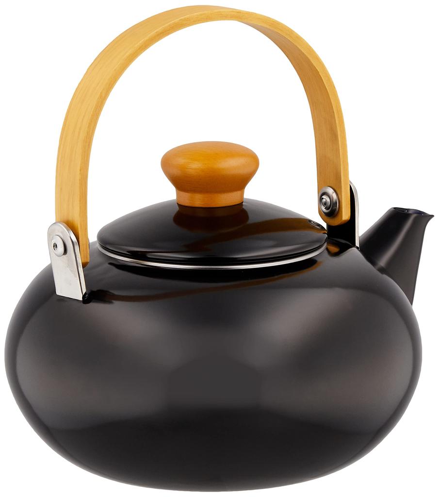 Maekawa Metal Industry Miyabi Enamel Black Co., Ltd. Kettle, 2.0L,