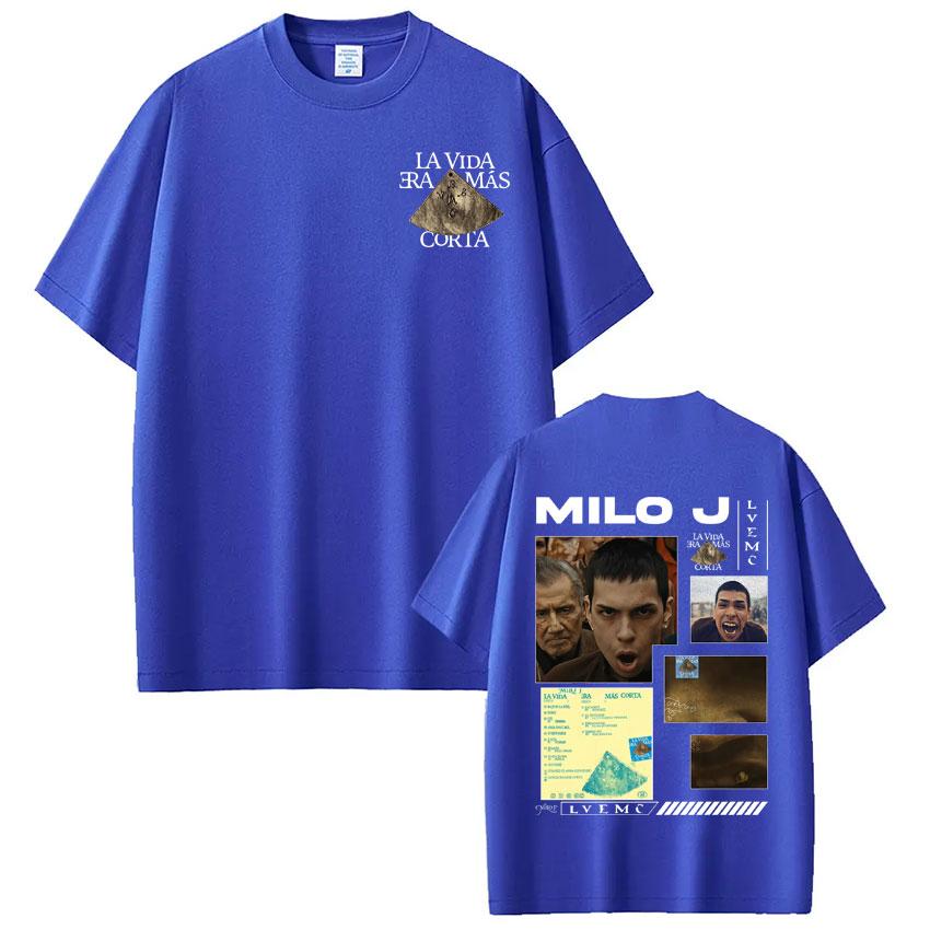Rapper Milo J La Vida Era Mas Corta Album Tees Men Women Hip Hop Tshirt Cotton Casual High Quality Fashion ONeck Tshirt Tops