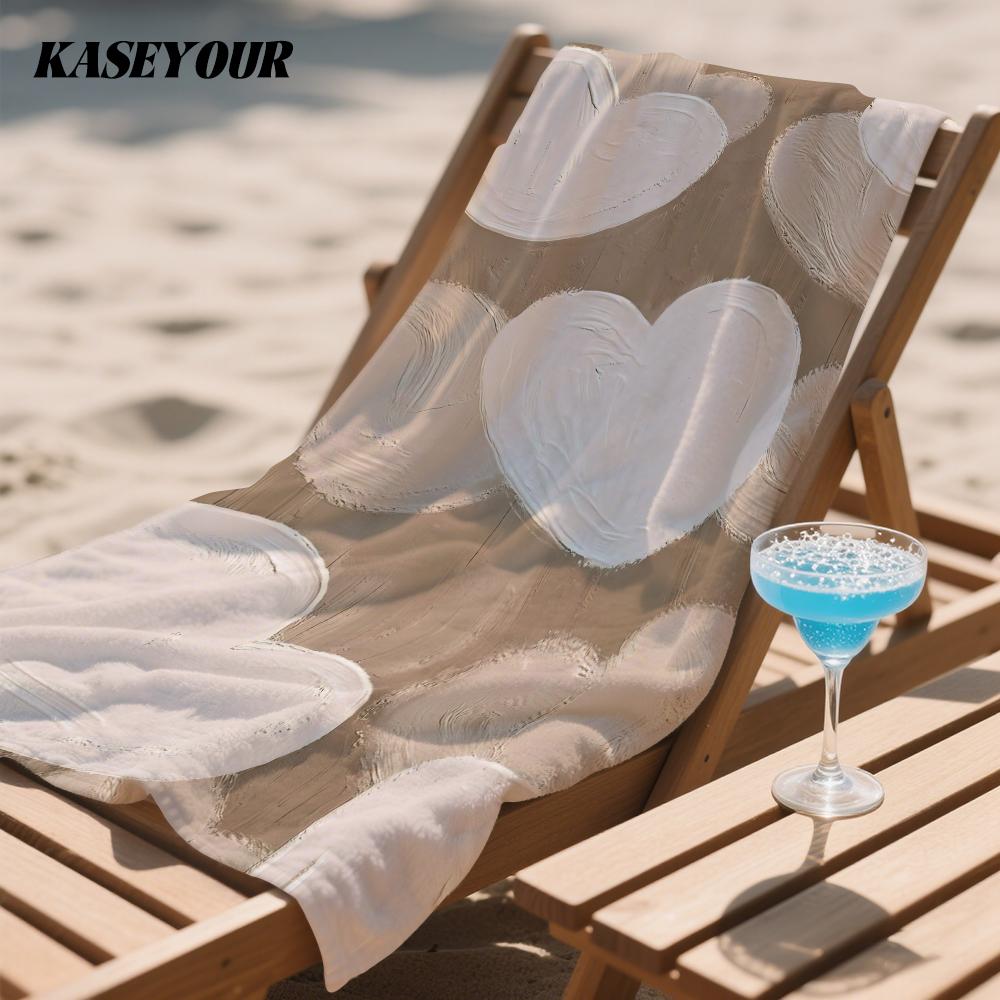 Heart Strokes Compact Travel Beach Towel Super Absorbent Sand Resistant, Microfiber for Swimming Camping Yoga
