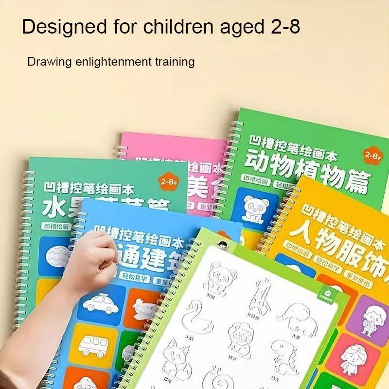 Grooved Number Tracing & Pen Control Practice Workbook For Preschoolers: Kindergarten Prep Handwriting, Drawing