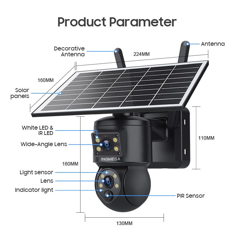 4G Solar-Powered 6MP HD Dual Lens Smart Camera with Full Color Monitoring & Remote Access