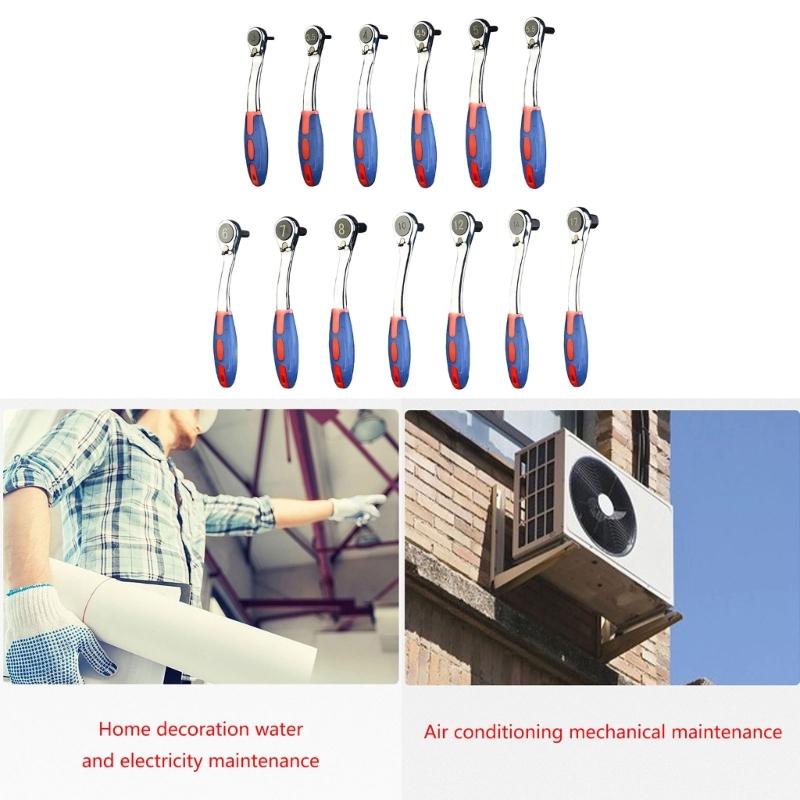 Mini Ratchet Wrench 72 Teeth Quick Socket Batch Head Ratchet Wrench Rod Screwdriver Bit Tool Wrench Repair Hand Tool