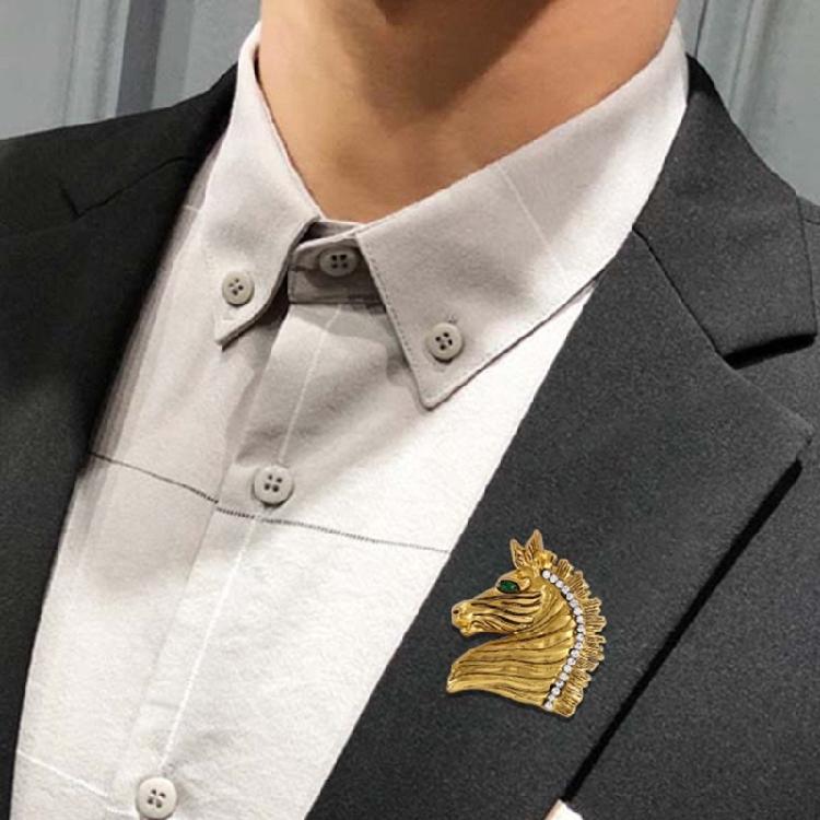 Sturdy Craftsmanship Horse Brooch Alloy Jewelry With Smooth Surfaces for Party Outfits