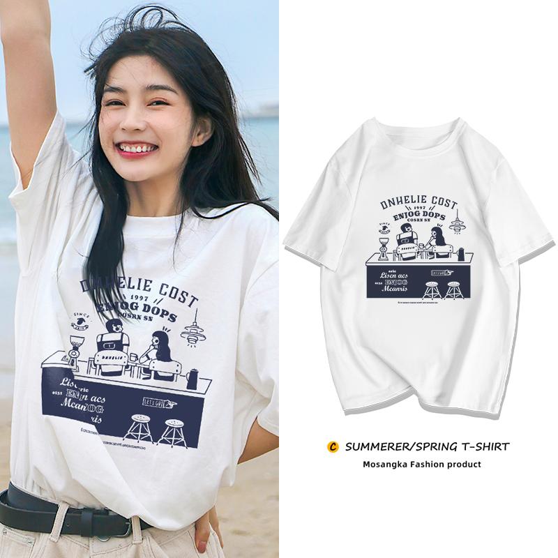 

Женская футболка больших размеров с коротким рукавом свободный топ