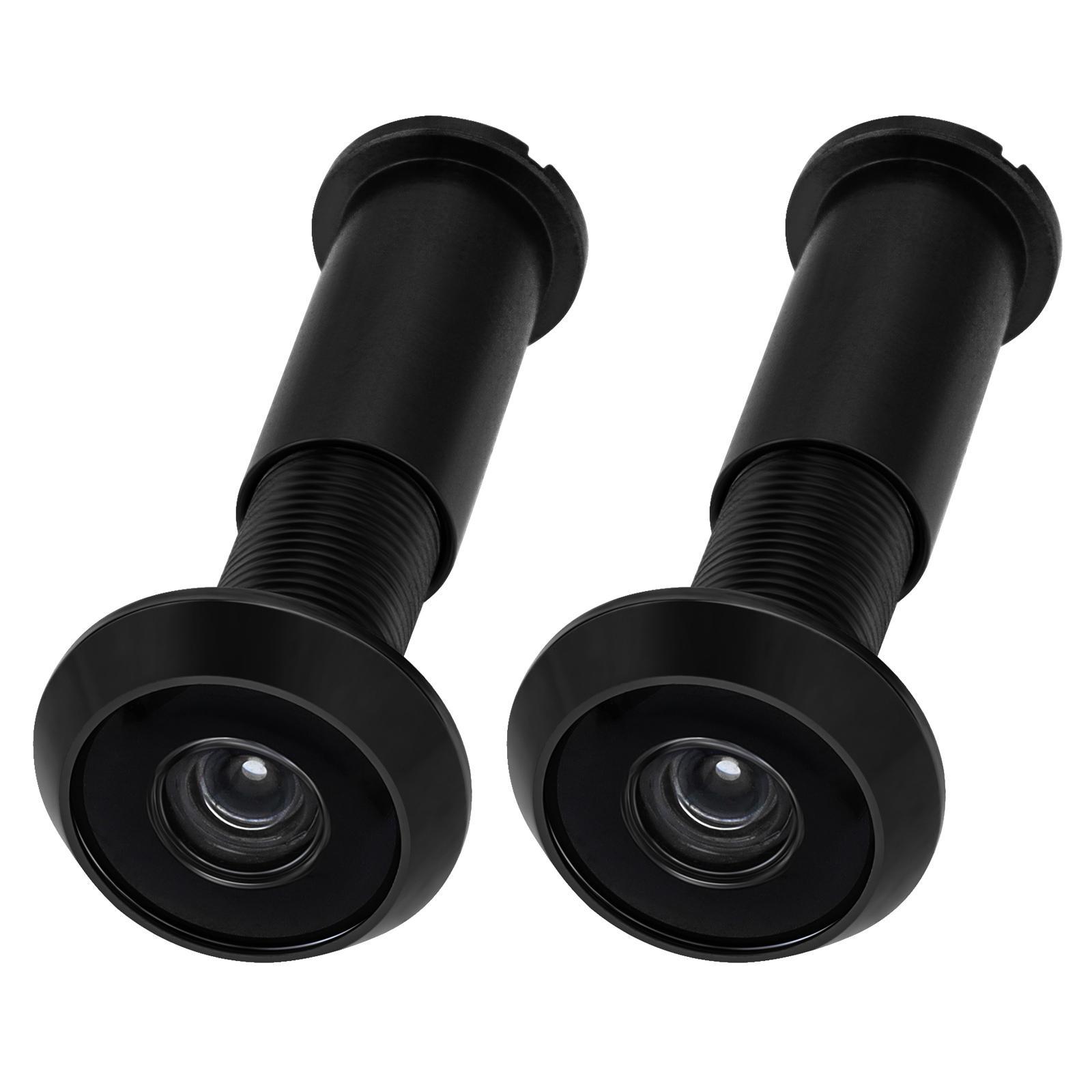 

Solid Brass 2pcs 14mm Door Peephole Viewer 180 Degree Wide Angle HD Optical Glass Lens Heavy Duty Privacy Security Universal чорний