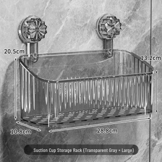 Wandmontiertes Badezimmer-Aufbewahrungsregal mit Saugnäpfen für Toilettenartikel