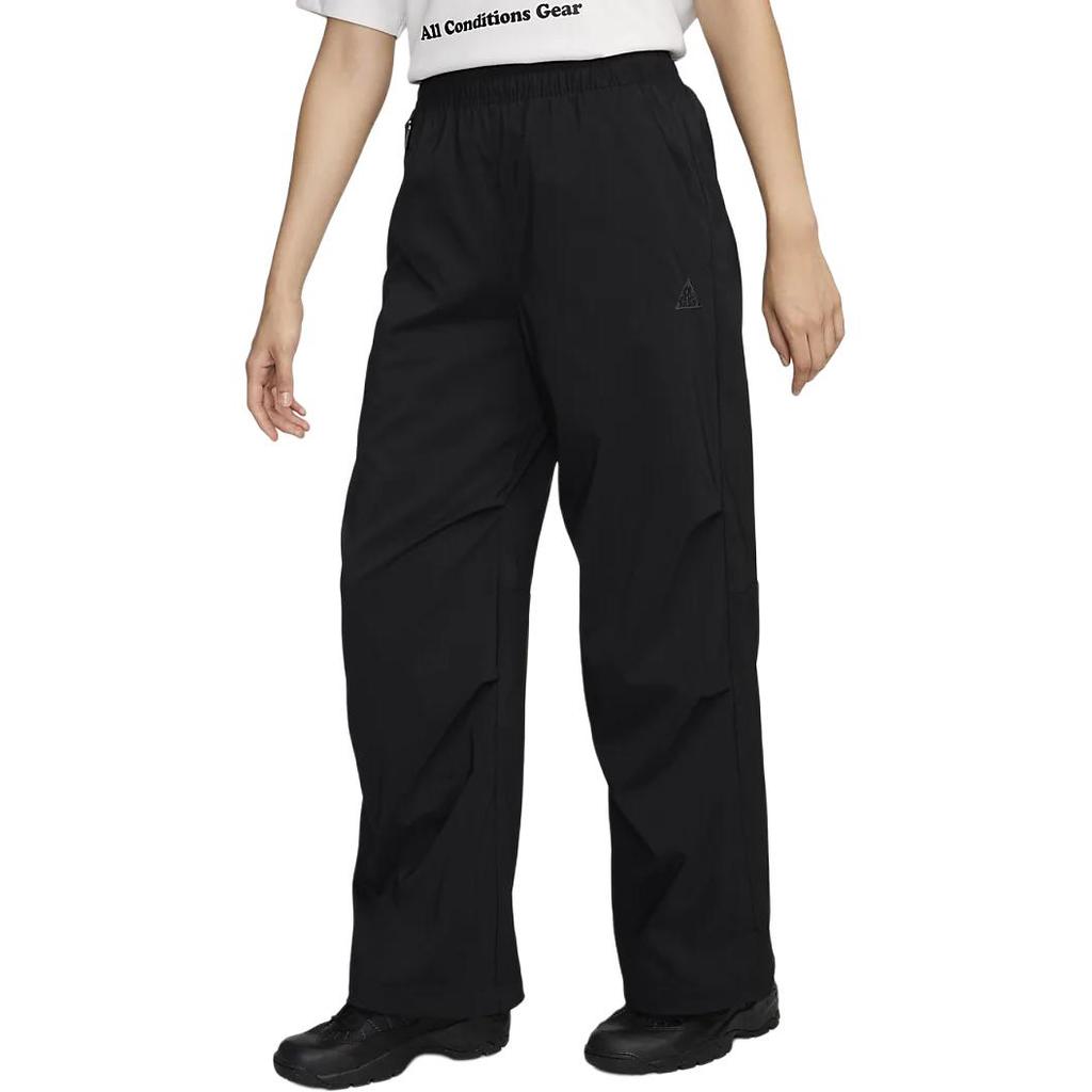 Nike ACG Activitorium Logo Bestickt Kordelzug-Design Bequem Schnelltrocknend Hochgeschnitten Sonnenschutz Freizeithose Damenhose Schwarz FV7320-010