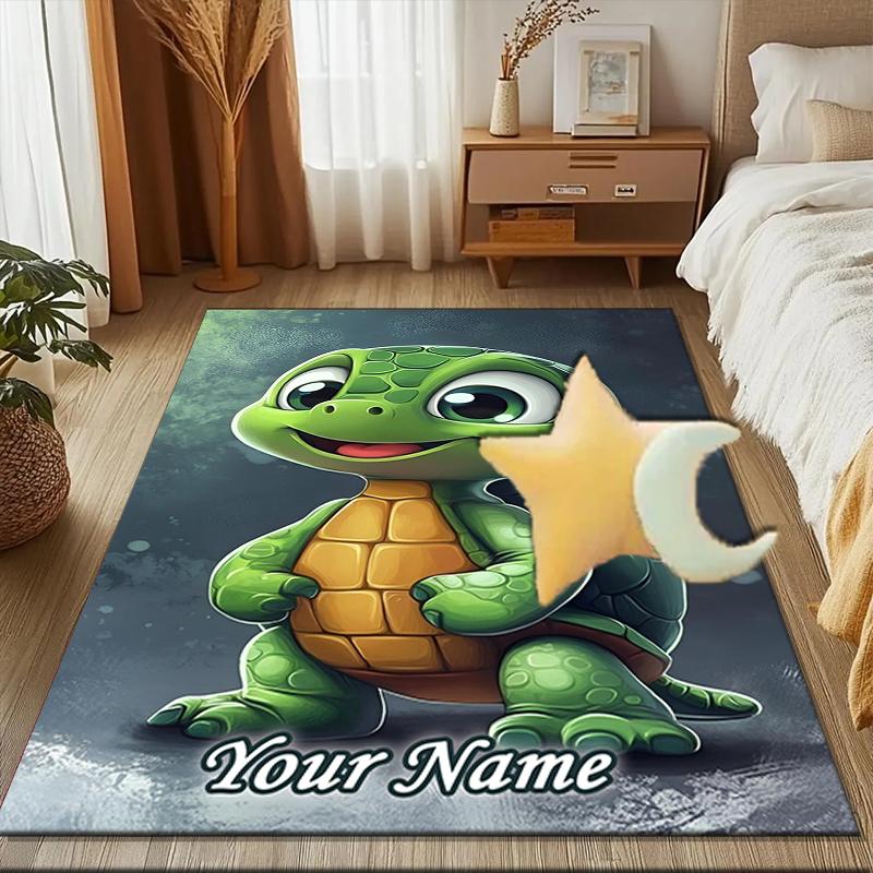 1PC Custom Name Turtle Adventure Wild Theme Floor Mat Ideal for Living Room, Game Rooms, Office, Bedroom, Office Floor Mat , Floor Mats for Home