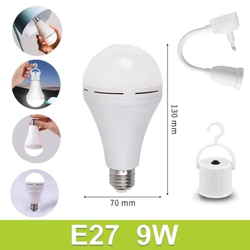 E27 Rechargeable LED Lamp Bulbs 9W 15W High Brightness Emergency Light Bulb Outdoor Camping Fishing Portable Lamps Lights