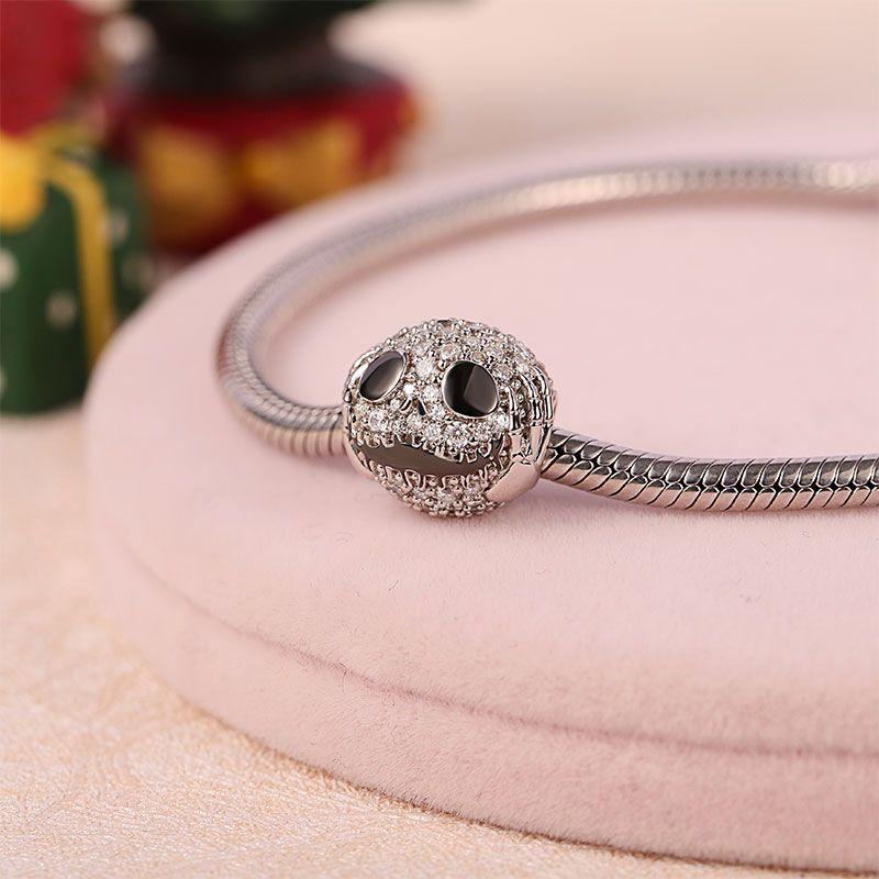 925 Silver Halloween Series Charms Vampire Bat Skull Beads Fit Bracelet DIY For Women Jewelry