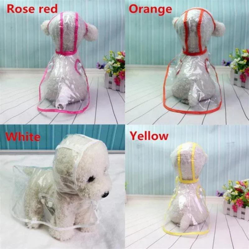 1Pc Dog Raincoat Small Dog Pet Dog Raincoat Transparent Raincoat Pet Clothing Waterproof