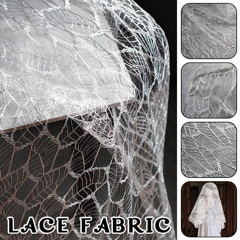 50cm Leaf Pattern Texture Mesh Fabric Irregular Hollow Texture Cloth Handmade DIY Wedding Dress Background Decor Sewing Material