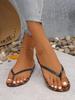 Fashion 2025 New Women's Flip Flops Flat Bottom Sandals Summer Beach Casual PU Material Fashionable Leopard Print Slippers