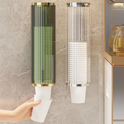 Spender für Einweg-Pappbecher, Wandmontage, staubdichter Becherhalter, Behälter, Aufbewahrungsregal für Pappbecher, Tropfenentferner