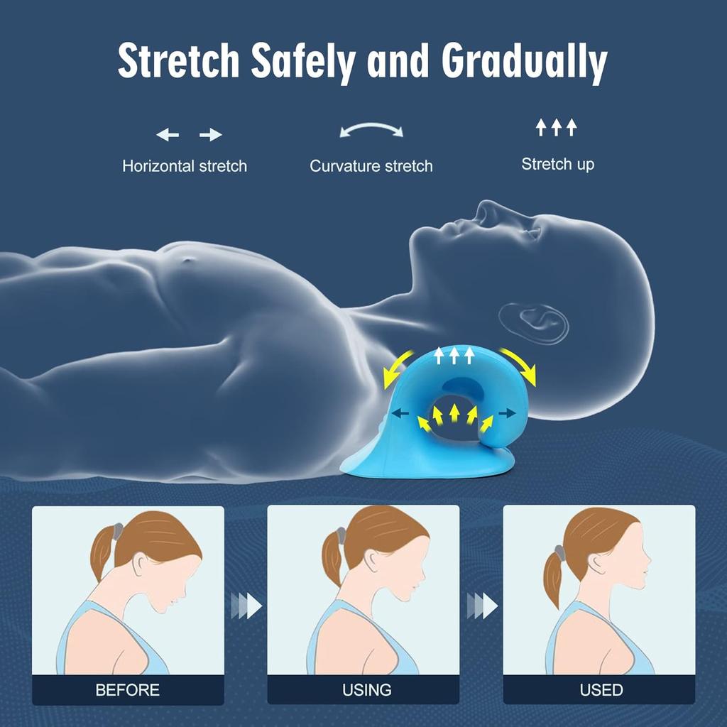 Neck Stretcher  Neck and Shoulder Relaxer for Pain Relief  Cervical Traction Device  Cushion for Muscle Relaxation and Pain Relief of the TMJ Joint