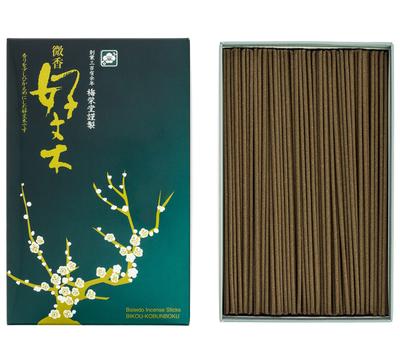 Baieido Incense, Lightly Fragranced Kobunki, Short, Flat, Loose Pack, Smoked (Green Box)