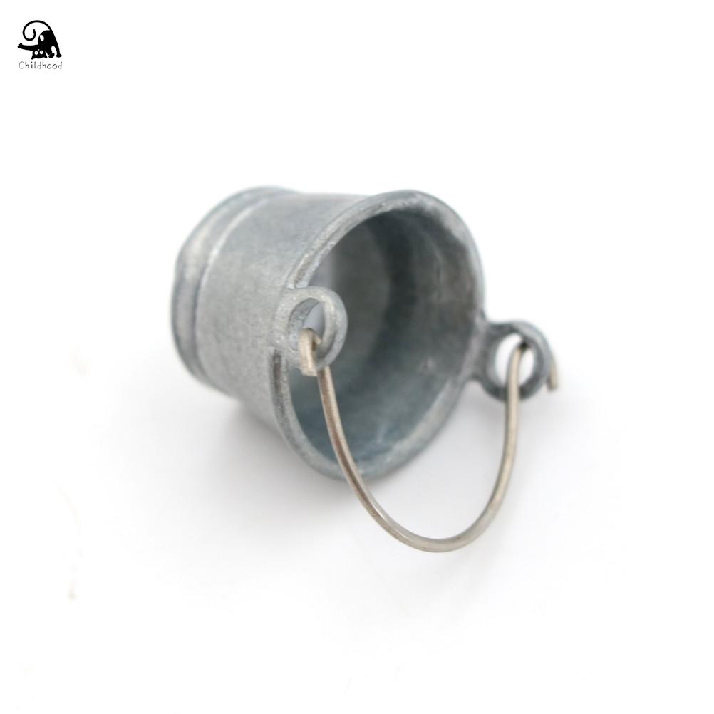 1:12 Scale Mini Cute Metal Buckets Decoration Miniature Toy Doll Food Kitchen Living Room Accessories For Dollhouse