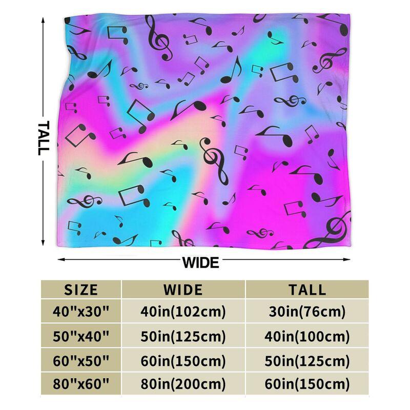 Drunk On Music Notes Flannel Fleece Blanket Travel Office Home Sofa Car Bedspread Lightweight Soft Warm Cozy Fuzzy Throw Blanket