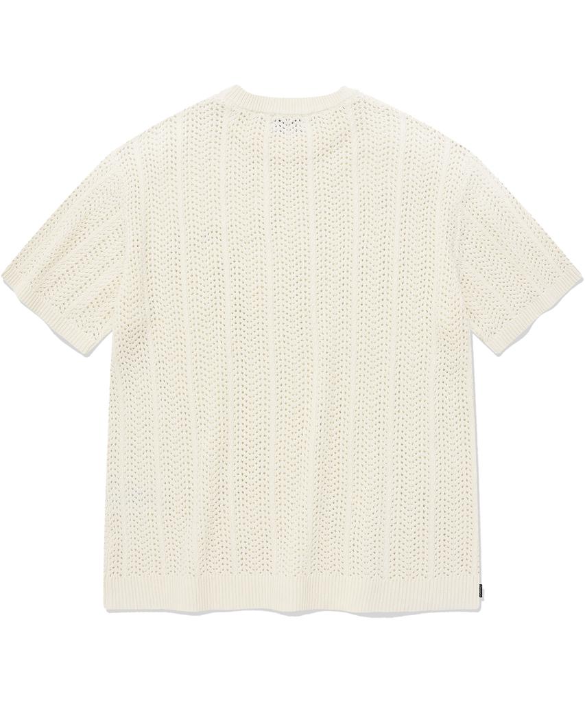 COVERNAT Cable Round Half Knit Ivory