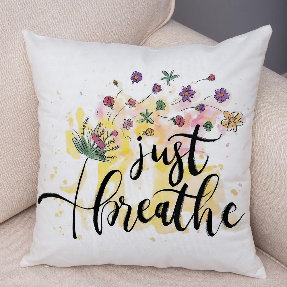 Faith Hope Love Pillowcase Double Print Hummingbird Dandelion Cushion Cover Soft Plush Enjoy Little Things Pillowcase for Sofa