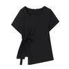 New Style Oversized Women's T-shirt with Unique Irregular Opening and Trendy Design for Summer, Suitable for Those Looking for A Youthful Look.