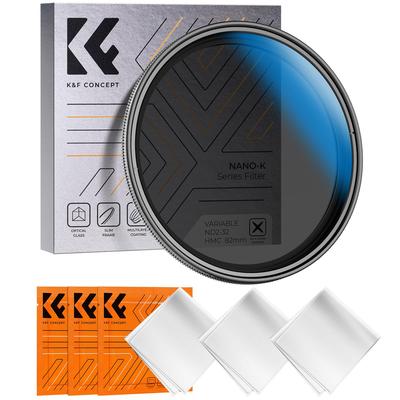 Concept 82mm Zmienny Filtr ND Regulacja Tłumienia Światła 5 Poziomów Tłumienia Kontrola Nierównomierności Kształtu X Zmienny 18 Warstwowa Powłoka 3 Czyszczenia