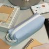 Large Capacity Pencil Case Zipper Solid Color Students Stationery Pouch Stationery Storage Multi-function Pen Bag