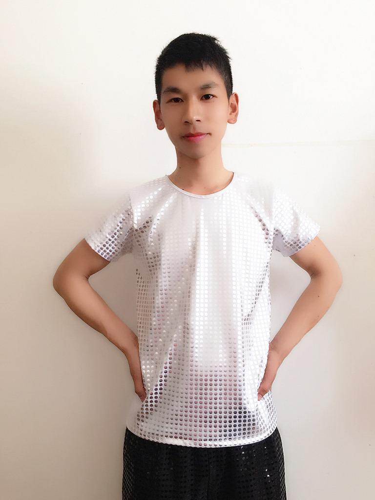 Unisex Sequin Stretch Performance Jazz Dance T-Shirt