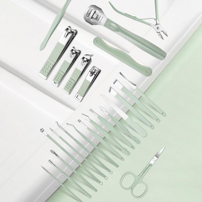 7/9/10/12/16/18/22/26pcs Nail Knife Set Stainless Steel Beauty Set Zipper Bag Manicure Knife Planer Nail Pliers Manicure Tools