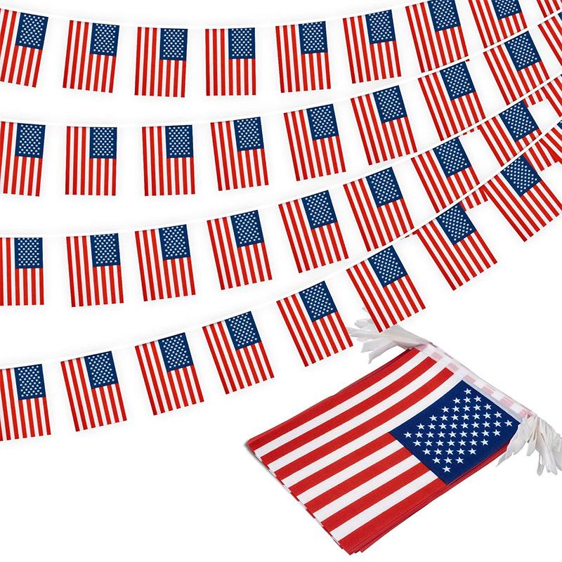 U.S.-Canada-Mexico World Cup Flag Stringing Bunting Polyester 14 * 21 Party Supplies Decorative Hanging Flag Flag Logo Flag American flag string lights