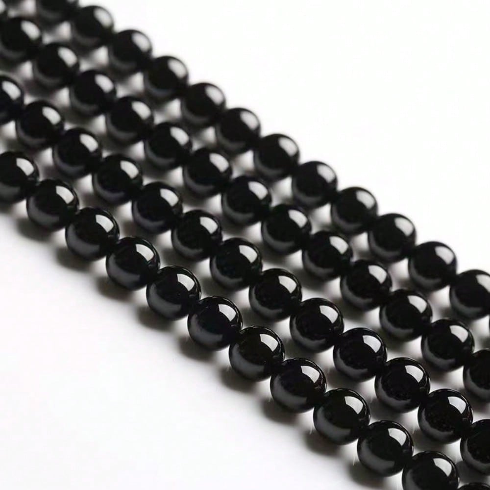 Natural 7A Black Agate Loose Beads Jewelry Accessories Bracelet Beads Work in Progress Black Agate