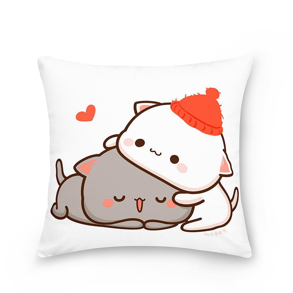 Home Peach Cat Cushion Cover Pillowcase Sofa Car Pillowcase Christmas Decoration Bedroom Living Room Pillowcase