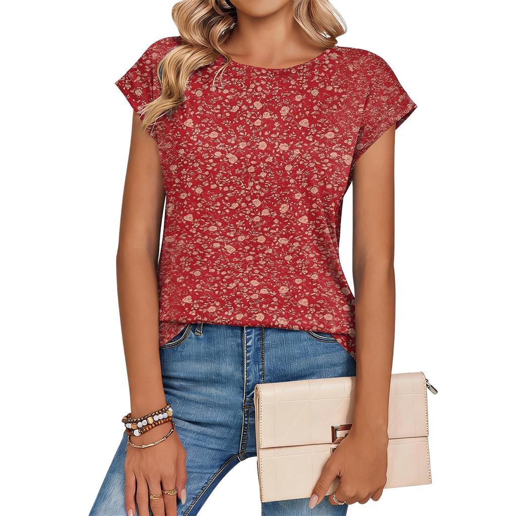 Women's Loose-Fit Fashionable Casual Retro Print T-Shirt