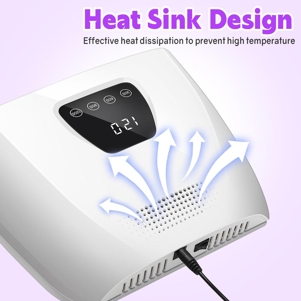 Powerful UV LED Nail Lamp Professional 72 LEDs Nail Dryer with Heat Sink LCD Display Nail Dryer With Smart Sensor Nail Salon Use
