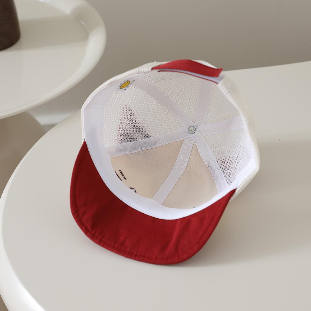Cute Baby Girl Cartoon Baseball Cap Spring Autumn Mesh Sun Hat Soft Brim UV Protection Thin Breathable Visor