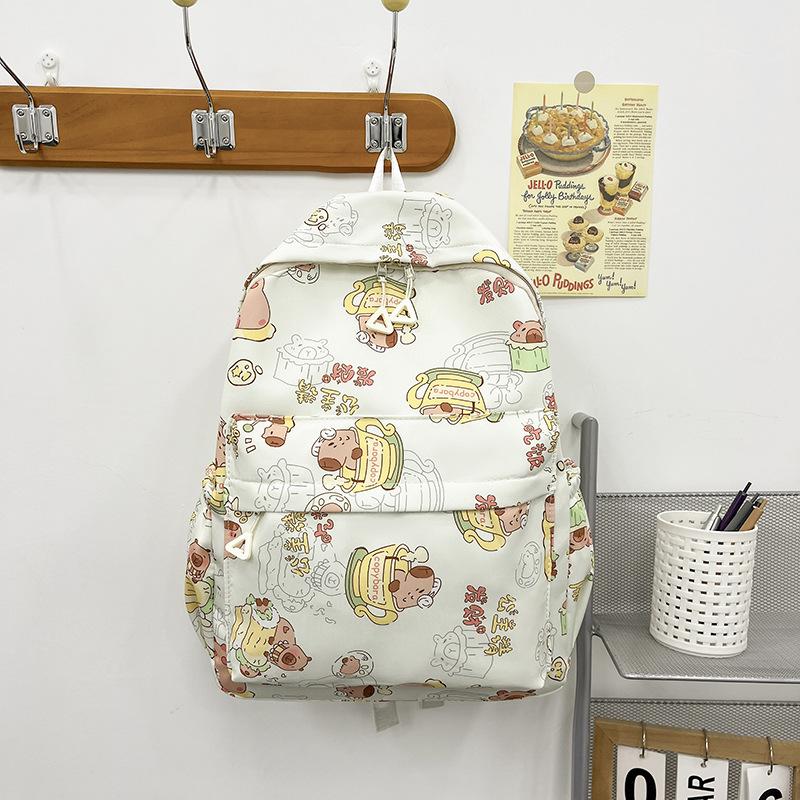 New travel high-value small backpack cute graffiti girl play backpack