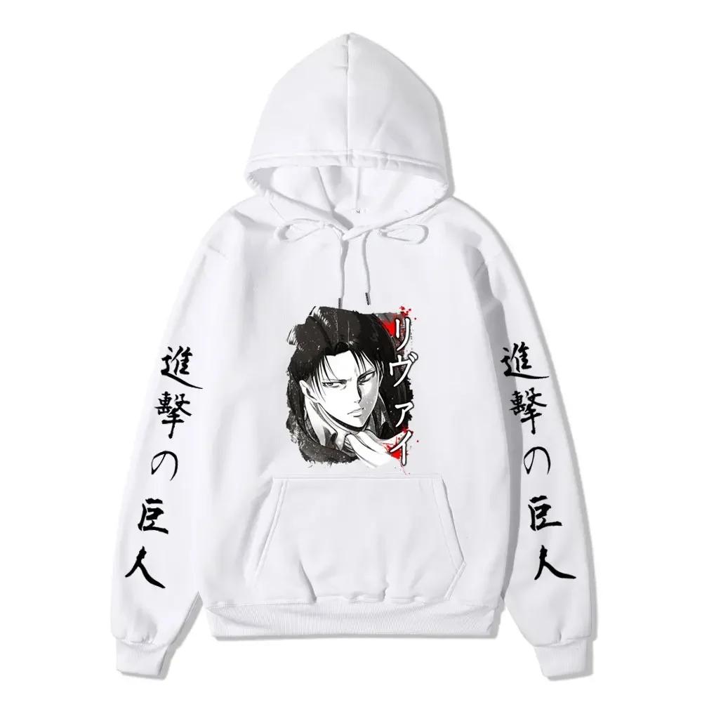Anime Attack on Titan AOT Merch Ackerman Levi Scout Regiment Printed Hoodies Autumn Winter Sweatshirts Pullovers