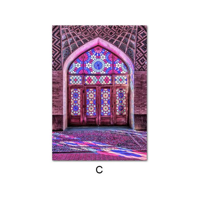 Modern Islamic Painting Canvas Picture for Home Purple Arabic Calligraphy Wall Art Posters and Prints for Living Room No Frame